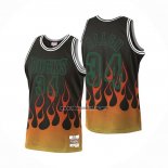 Camiseta Milwaukee Bucks Ray Allen Flames Negro