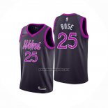 Camiseta Minnesota Timberwolves Derrick Rose NO 25 Ciudad 2018-19 Violeta
