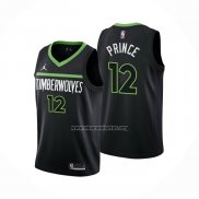 Camiseta Minnesota Timberwolves Taurean Prince NO 12 Statement 2022-23 Negro