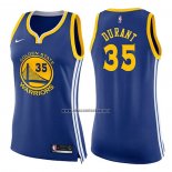 Camiseta Mujer Golden State Warriors Kevin Durant NO 35 Icon 2017-18 Azul