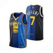 Camiseta Nets Warriors Thunder Kevin Durant NO 30 7 Split Azul Negro