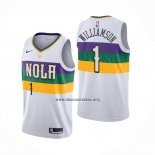 Camiseta New Orleans Pelicans Zion Williamson NO 1 Ciudad 2019-20 Blanco