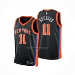 Camiseta New York Knicks Jalen Brunson NO 11 Ciudad 2022-23 Negro