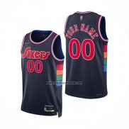 Camiseta Philadelphia 76ers Personalizada Ciudad 2021-22 Azul