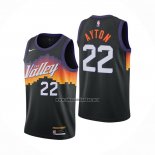 Camiseta Phoenix Suns Deandre Ayton NO 22 Ciudad 2020-21 Negro