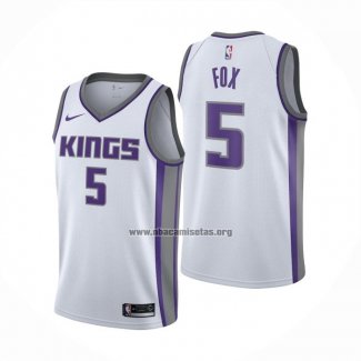 Camiseta Sacramento Kings De'Aaron Fox NO 5 Association Blanco