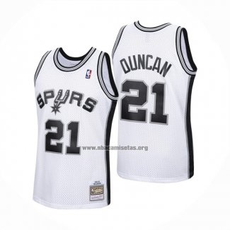 Camiseta San Antonio Spurs Tim Duncan NO 21 Mitchell & Ness 1998-99 Blanco