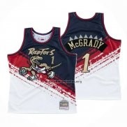 Camiseta Toronto Raptors Tracy Mcgrady NO 1 Mitchell & Ness Negro Rojo