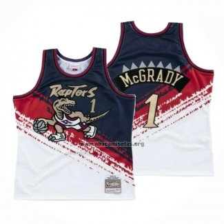 Camiseta Toronto Raptors Tracy Mcgrady NO 1 Mitchell & Ness Negro Rojo