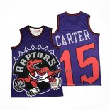 Camiseta Toronto Raptors Vince Carter NO 15 Mitchell & Ness Big Face Violeta