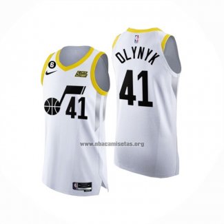 Camiseta Utah Jazz Kelly Olynyk NO 41 Association Autentico 2022-23 Blanco