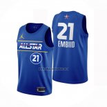 Camiseta All Star 2021 Philadelphia 76ers Joel Embiid NO 21 Azul