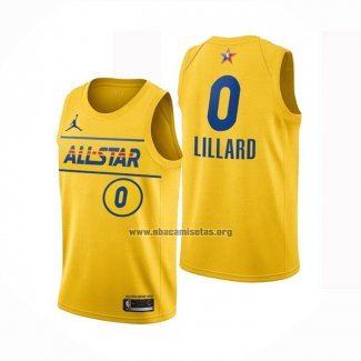 Camiseta All Star 2021 Portland Trail Blazers Damian Lillard NO 0 Oro