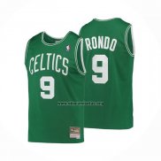 Camiseta Boston Celtics Rajon Rondo NO 9 Hardwood Classics Verde