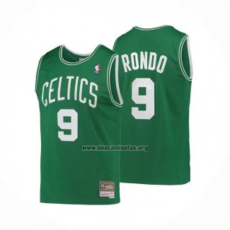 Camiseta Boston Celtics Rajon Rondo NO 9 Hardwood Classics Verde