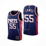 Camiseta Brooklyn Nets Mike James NO 55 Ciudad 2021-22 Azul