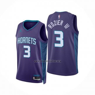 Camiseta Charlotte Hornets Terry Rozier III NO 3 Statement 2022-23 Violeta