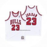 Camiseta Chicago Bulls Michael Jordan NO 23 Hardwood Classics Throwback 1997-98 Blanco