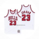 Camiseta Chicago Bulls Michael Jordan NO 23 Hardwood Classics Throwback 1997-98 Blanco