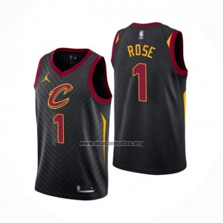 Camiseta Cleveland Cavaliers Derrick Rose NO 1 Statement 2020-21 Negro