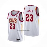 Camiseta Cleveland Cavaliers Lebron James NO 23 Association 2017-18 Blanco