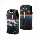 Camiseta Denver Nuggets Michael Porter JR. NO 1 Ciudad Negro