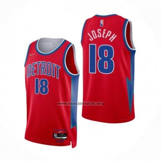 Camiseta Detroit Pistons Cory Joseph NO 18 Ciudad 2021-22 Rojo