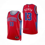 Camiseta Detroit Pistons Kelly Olynyk NO 13 Ciudad 2021-22 Rojo
