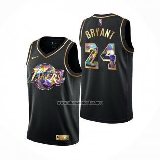 Camiseta Golden Edition Los Angeles Lakers Kobe Bryant NO 24 2021-22 Negro