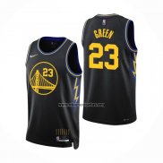 Camiseta Golden State Warriors Draymond Green NO 23 Ciudad 2021-22 Negro