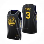 Camiseta Golden State Warriors Jordan Poole NO 3 Ciudad 2021-22 Negro
