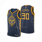 Camiseta Golden State Warriors Stephen Curry NO 30 Ciudad 2018-19 Azul