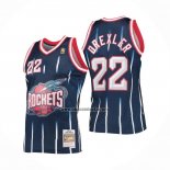 Camiseta Houston Rockets Clyde Drexler NO 22 Mitchell & Ness 1996-97 Azul