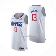 Camiseta Los Angeles Clippers Paul George NO 13 Association 2020-21 Autentico Blanco