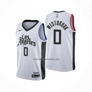 Camiseta Los Angeles Clippers Russell Westbrook NO 0 Ciudad Blanco