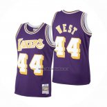 Camiseta Los Angeles Lakers Jerry West NO 44 Mitchell & Ness 1971-72 Violeta