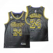 Camiseta Los Angeles Lakers Kobe Bryant NO 24 Crenshaw Black Mamba Negro