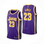 Camiseta Los Angeles Lakers LeBron James NO 23 Statement 2020-21 Violeta