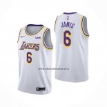Camiseta Los Angeles Lakers LeBron James NO 6 Association 2021-22 Blanco