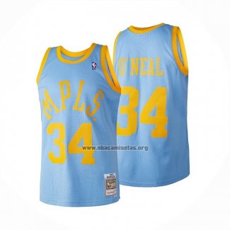 Camiseta Los Angeles Lakers Shaquille O'Neal NO 34 Mitchell & Ness 2001-02 Azul