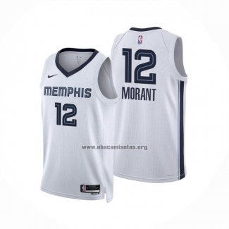 Camiseta Memphis Grizzlies Ja Morant NO 12 Association 2022-23 Blanco