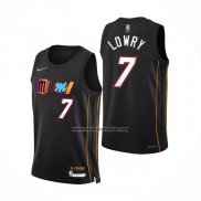 Camiseta Miami Heat Kyle Lowry NO 7 Ciudad 2021-22 Negro