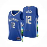 Camiseta Milwaukee Bucks Grayson Allen NO 12 Ciudad 2022-23 Azul