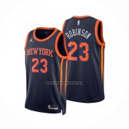 Camiseta New York Knicks Mitchell Robinson NO 23 Statement 2022-23 Negro