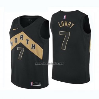 Camiseta Nino Toronto Raptors Kyle Lowry NO 7 Ciudad 2018 Negro