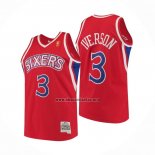 Camiseta Philadelphia 76ers Allen Iverson NO 3 Mitchell & Ness 1996-97 Rojo