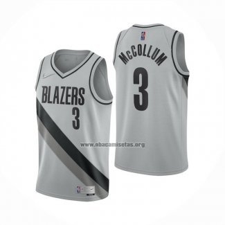 Camiseta Portland Trail Blazers CJ McCollum NO 3 Earned 2020-21 Gris