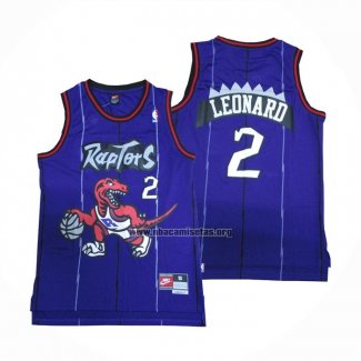 Camiseta Toronto Raptors Kawhi Leonard NO 2 Retro Violeta