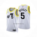 Camiseta Utah Jazz Malik Beasley NO 5 Association 2022-23 Blanco