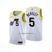 Camiseta Utah Jazz Malik Beasley NO 5 Association 2022-23 Blanco